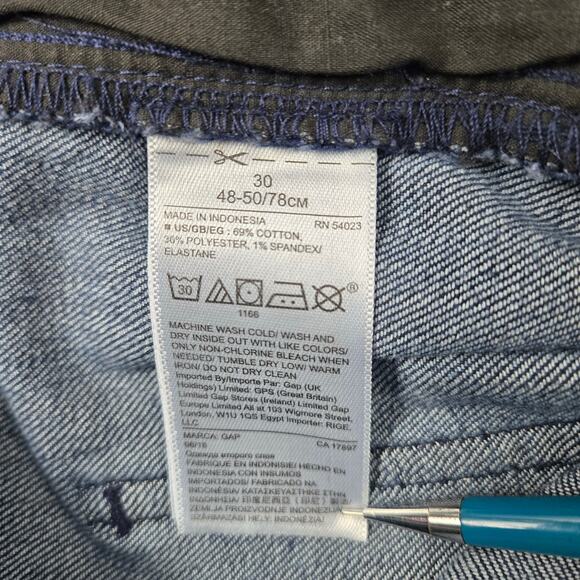 GAP Denim Women's Trouser Jeans Wide Leg Dark Indigo Sailor Snap Pockets Size 30 - Picture 12 of 12